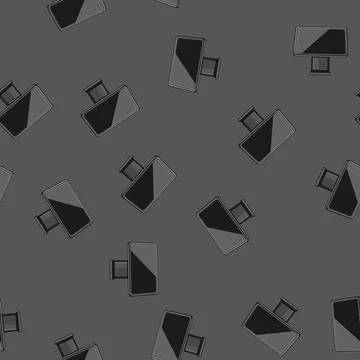 Seamless pattern nfc pos terminal cartoon vector Stock Illustration