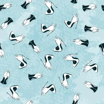 Seamless pattern with nice accessories and clothes, vector Stock-Illustration
