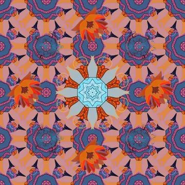 Seamless pattern Nice fabric pattern. Doodles pattern. Cute background. It can b Illustrazione stock