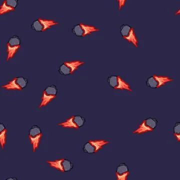 Seamless pattern night falling meteor cartoon vector Illustrazione stock