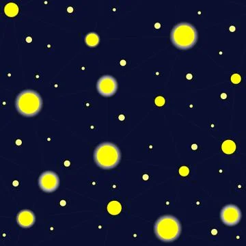 Seamless pattern with night sky and stars. Vector background. Illustrazione stock
