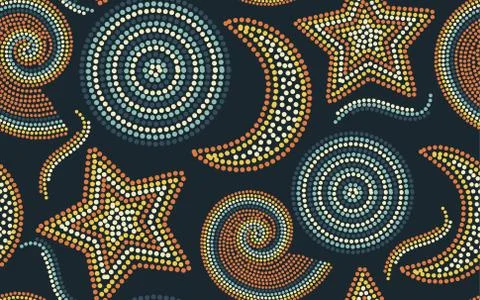 Seamless pattern night sky with dots Stock Illustration