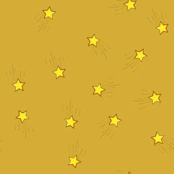 Seamless pattern night star shoot cartoon vector Stock Illustration