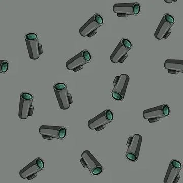 Seamless pattern night telescope cartoon vector Illustrazione stock