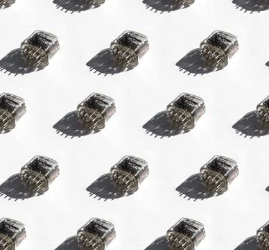 Seamless pattern of nixie tubes IN-12 on a white background, hard light Stock Photos