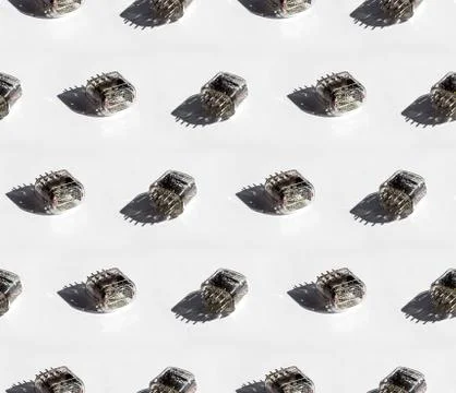 Seamless pattern of nixie tubes IN-12 on a white background, hard light Stock Photos