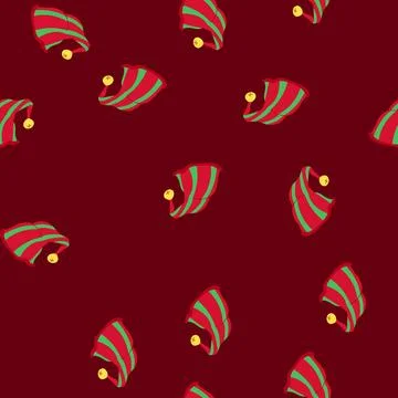 Seamless pattern noel elf santa hat cartoon vector Stock Illustration