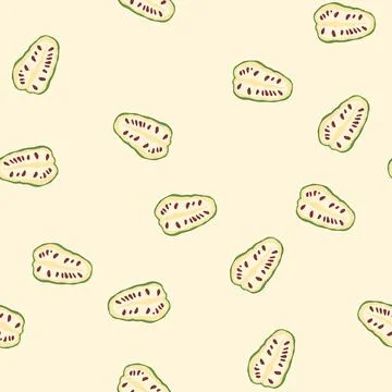 Seamless pattern noni fruit showing healthy food concept Stock Illustration