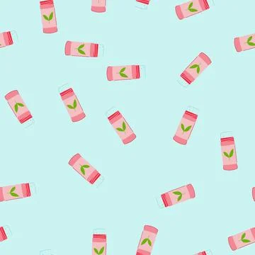 Seamless pattern nontoxic deodorant eco friendly cartoon vector Stock Illustration