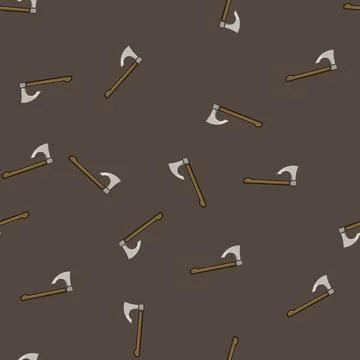 Seamless pattern norse viking axe cartoon vector Illustration