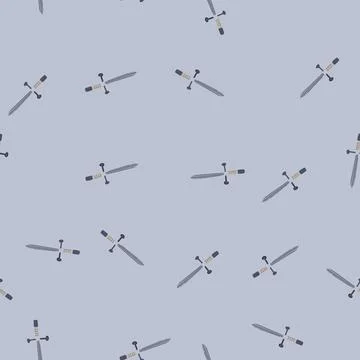 Seamless pattern norse viking sword cartoon vector Stock Illustration