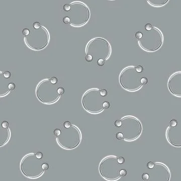 Seamless pattern nose piercing ring cartoon vector Stock Illustration