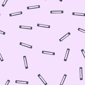 Seamless pattern nostalgic vhs tape cassette with a hand drawn label Stock Illustration