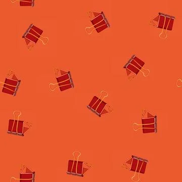 Seamless pattern note binder clip cartoon vector color Illustrazione stock