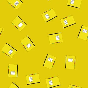 Seamless pattern note notebook cartoon vector sign color Stock Illustration