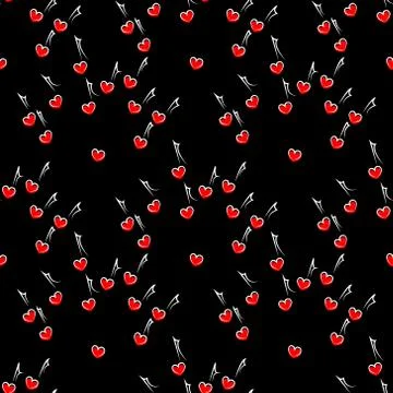 Seamless pattern with notes as hearts. vector 스톡 일러스트