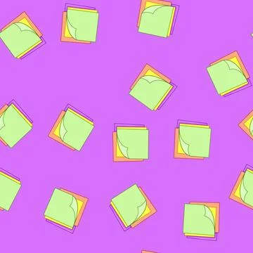 Seamless pattern notes memo paper cartoon vector イラスト素材