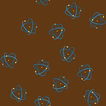 Seamless pattern nuclear atom cartoon vector イラスト素材