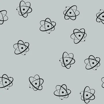 Seamless pattern nuclear atom orbit cartoon vector イラスト素材