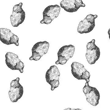 Seamless pattern nugget chicken nuggets sketch hand drawn Stock Illustration