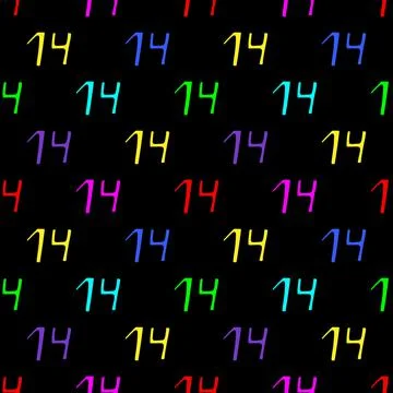 Seamless pattern with the number 14 . Vector illustration Ilustración de archivo