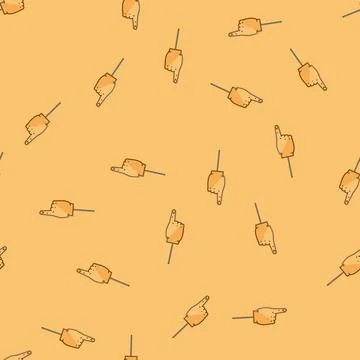 Seamless pattern number foam fan finger cartoon vector Stock Illustration