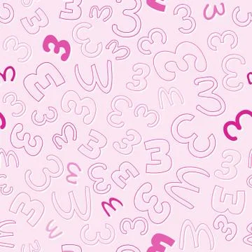 Seamless pattern with number three Stock Illustration