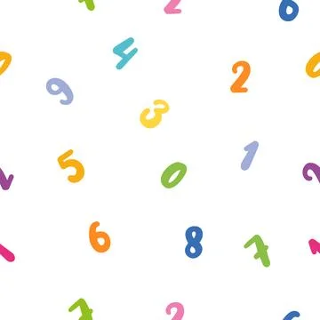 Seamless pattern, numbers, colorful texture Stock Illustration