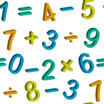 Seamless pattern with numbers Stock Illustration