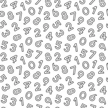 Seamless pattern with numbers Stock Illustration