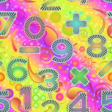Seamless Pattern, Numbers Stock Illustration
