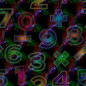 Seamless Pattern, Numbers Stock Illustration