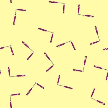 Seamless pattern nunchaku martial art training weapon flat vector Stock Illustration