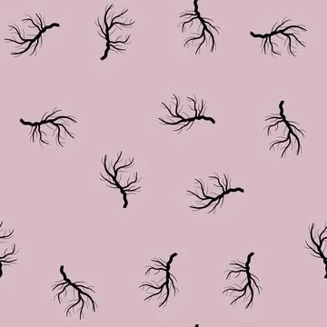 Seamless pattern nutrients tree root cartoon vector イラスト素材