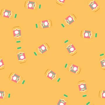 Seamless pattern nutrition vitamin capsule cartoon vector Illustrazione stock