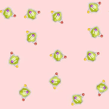 Seamless pattern nutrition vitamin shield cartoon vector Ilustración de archivo