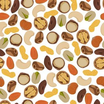 Seamless pattern nuts Stock Illustration