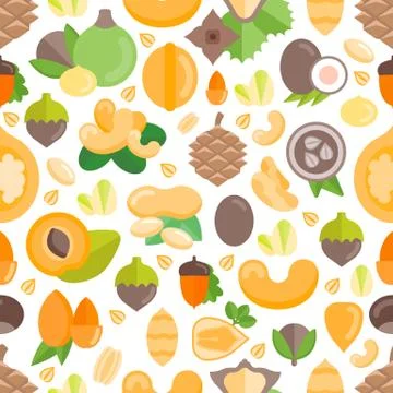 Seamless Pattern with Nuts Illustrazione stock gratuita
