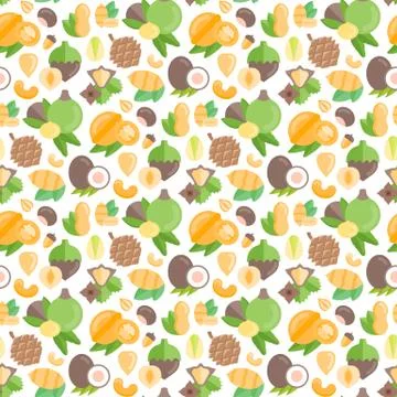 Seamless Pattern with Nuts 無料イラスト素材