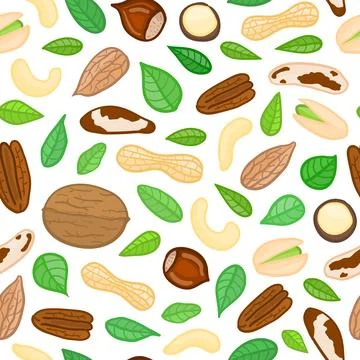 Seamless pattern with nuts. Stock Illustration