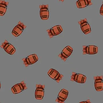 Seamless pattern oak barrel wine cartoon vector Illustrazione stock