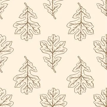 Seamless pattern with oak leaves. Illustrazione stock