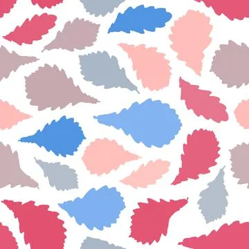 Seamless pattern Oak leaves nature scandinavian style background. Nursery decor Illustrazione stock