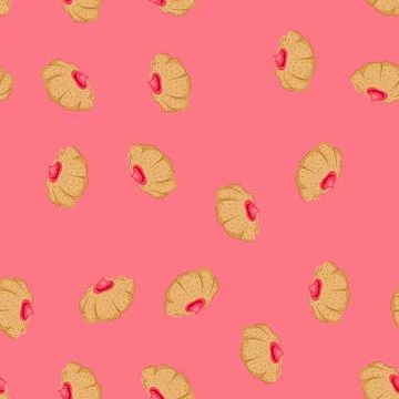 Seamless pattern oatmeal biscuit cookie cartoon vector イラスト素材