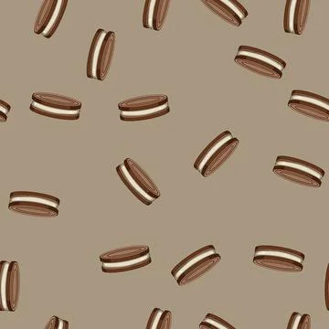 Seamless pattern oatmeal biscuit cookie cartoon vector イラスト素材