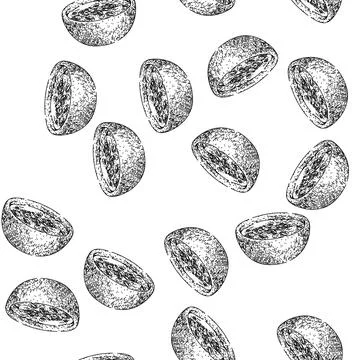 Seamless pattern oatmeal oat bowl sketch hand drawn 스톡 일러스트