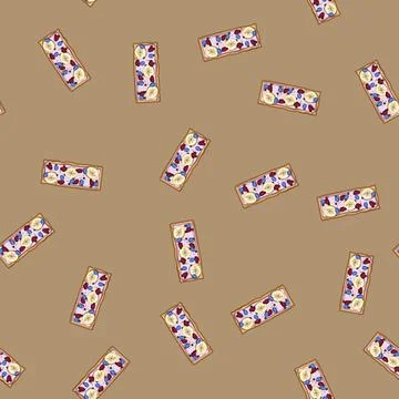Seamless pattern oats granola bar cartoon vector イラスト素材