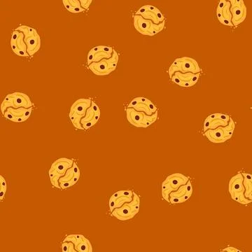 Seamless pattern oats oatmeal cookies cartoon vector Stock Illustration