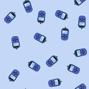 Seamless pattern obd car diagnostic scanner cartoon vector Stock Illustration