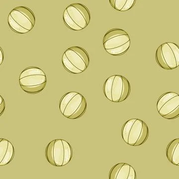Seamless pattern object basketball ball cartoon vector Illustrazione stock